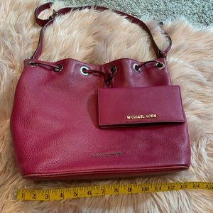 Michael Kors drawstring pink purse and wallet
